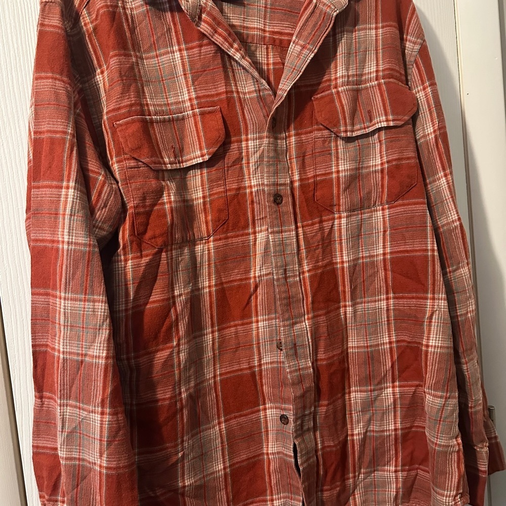 Red Plaid Button-Up Shirt